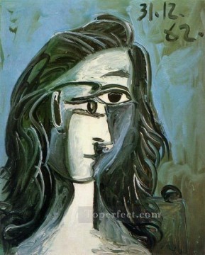 Pablo Picasso Painting - Cabeza Mujer 3 1962 cubista Pablo Picasso